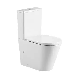 Doplnky do kúpeľne Mereo WC kombi, vario odpad, kapotované, Smart Flush RIMLESS, keramické, vr. sedátka VSD91T2
