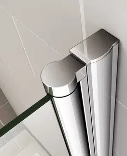 Sprchové dvere H K - Vaňová zástena S1 STRIPE 80x140cm - jednodielna sklopná, číre sklo so vzorom, varianta pravá SE-S1STRIPE-12