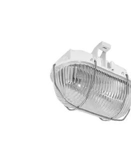 Záhradné lampy  SOK-60/B - Vonkajší stropné svietidlo OVAL KOV 1xE27/60W/230V biela