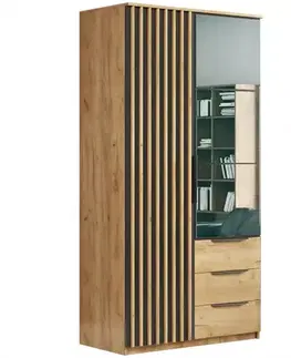 Šatníkové skrine Skriňa Sorento s lamelami 100x215x6