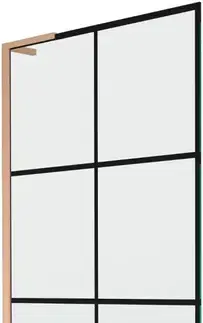Sprchové dvere MEXEN/S - Next L vaňová zástena FIX 80 x 150, čierna vzor, meď kartáčovaná 895-080-000-03-77-65