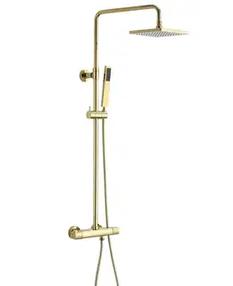 Sprchy a sprchové panely SAPHO - Sprchový stĺp s termostatickou batériou, zlato SZ139