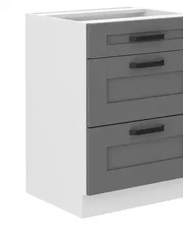 Kuchynské skrinky stojace Kuchynská skrinka Luna dustgrey/biela 60D 3S BB