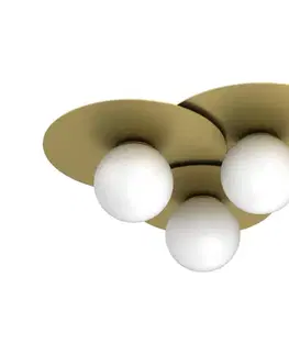 Svietidlá  Stropné svietidlo FLAT 3xE27/15W/230V 55x60 cm zlaté 9589