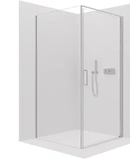 Sprchovacie kúty CERANO - Sprchovací kút Porte Ľ/P - 8 mm - chróm, transparentné sklo - 100x100x195 - otočný CER-413510