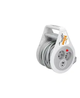 Predlžovacie káble  PB25C - Predlžovací kábel na bubne 2 zásuvky + USB A+C 10 m PB25C
