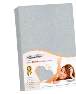 Plachty Bellatex Froté prestieradlo Kamilka stredne sivá, 140 x 200 cm