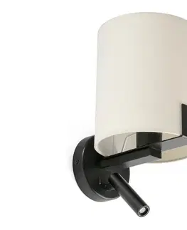 Svietidlá FARO Barcelona FARO 20053 - LED Nástenná lampa NILA 1xE27/15W/230V + LED/3W krémová/čierna 20053