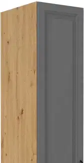 Kuchynské skrinky STELLA 40 DK-210 2F vysoká skrinka, stredne šedá/dub Artisan