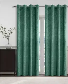 Metrážne závesy Závesový materiál YC11937/280G/07 zelená 280 cm Tovar na mieru