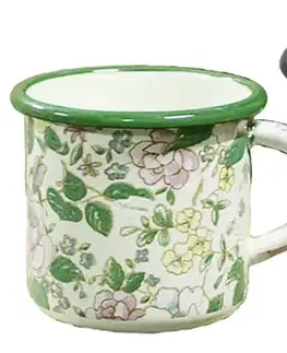 Hrnčeky, šálky, podšálky MAKRO - Hrnček smalt 90ml, rôzne dekory 5cm