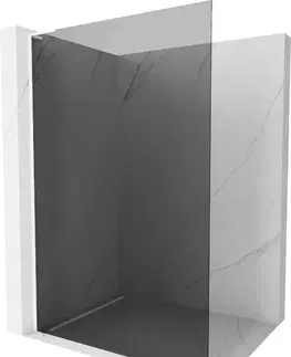 Sprchové dvere MEXEN/S - Kioto L Sprchová zástena WALK-IN 70 x 200, grafit, biela 800-070-103-20-40