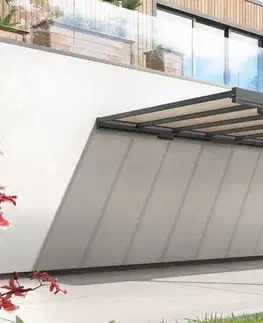 Záhrada Kovový prístrešok / Carport ku stene 298 x 509 cm Dekorhome