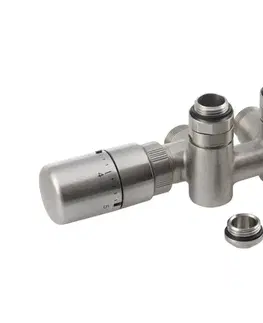 Svietidlá Sapho - Pripojovacia termostatická sada pre stredné pripojenie TWIN COMBI ľavá/matná nerezová oceľ CP5512S