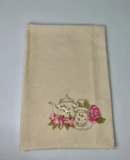 Obrusy Vyšívaný obrus Coffe hnedý 85x85 cm TiaHome