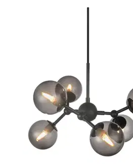 Svietidlá Halo Design 736553 - Luster na lanku ATOM 6xG9/28W/230V pr. 45 cm čierna/k. čierna 736553
