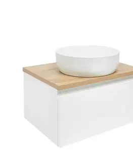 Kúpeľňový nábytok Kúpeľňová skrinka s krycou doskou SAT B-WAY 59x30x45 cm biela lesk BWAY60WDOAK BWAY60WDOAK