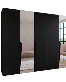 Šatníkové skrine Skriňa Piano 2-300 (2x150) čierna/čierna