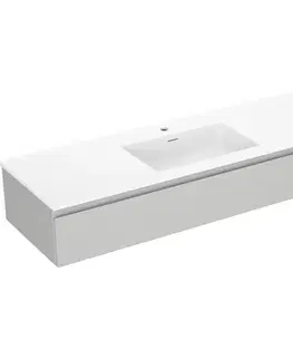Kúpeľňový nábytok MEXEN/S - Orio kúpeľňová skrinka 140 cm s umývadlom Otis, 1 šuplík, sivá mat/biela mat 91A10-14023-1-BF62-W18M01