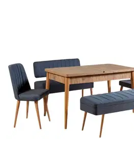 Jedálenské sety Jedálenský set s rozkladacím stolom a stoličkami (5 kusov) Vina 1048 - 4 - Atlantic, Dark Blue