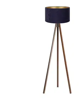 Lampy BRILAGI - Stojacia lampa VELVET 1xE27/60W/230V wenge/modrá AS0462+DU82467