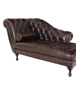Sedacie súpravy Leňoška Chesterfield Delano z pravej hovädzej kože Brown