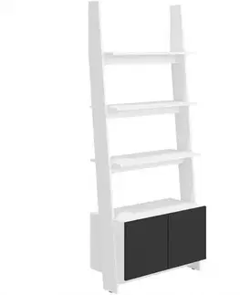 Regály Regál Rack 80-1D Biely/čierna