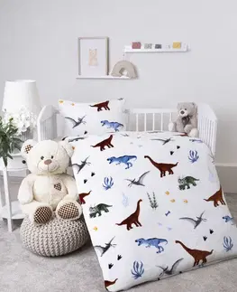 Detské obliečky MKLozkoviny.sk Obliečky mikroplyš do postieľky Exclusive – Dinosaury - 100 × 135 cm - 40 x 60 cm