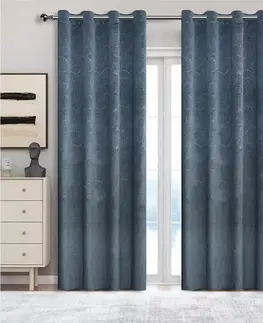 Závesy do spálne Záves na krúžkoch YC11939/200G/132/140x250 cm sivý