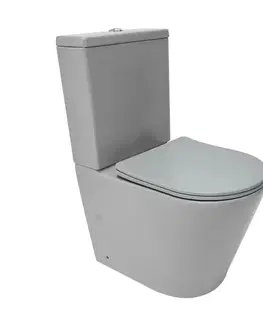 Záchody Wc kombi komplet kombinovaný SAT Infinitio sivá mat vario odpad SATINF031VPSNLGRM SATINF031VPSNLGRM