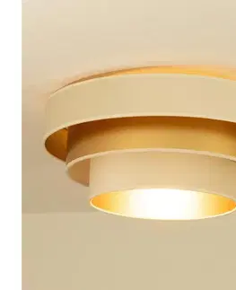 Svietidlá  Stropné svietidlo WENTA 1xE27/60W/230V priemer 50 cm béžové/zlaté H0722