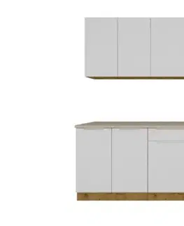 Kompletné kuchynské zostavy Artstolk Kuchynská linka ISABEL C | 200 cm dub artisan/sivá