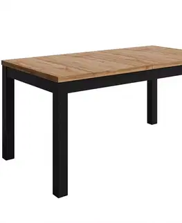 Jedálenské stoly Stôl Agat 160+2x40 wotan/čierna