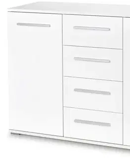 Komody HALMAR Lima KM4 komoda biely lesk