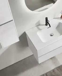 Kúpeľňový nábytok CERANO - Kúpeľňová skrinka Carole - biela matná + keramické umývadlo Novo - biela lesklá - 101x49,5x46,5 CER-979864