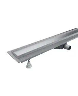 Sprchovacie kúty OMNIRES - LOWFIX lineárny sprchový odtok s krycou doskou pre dlažbu, 90 cm srebrny /SL/ LOWFIX90TSL