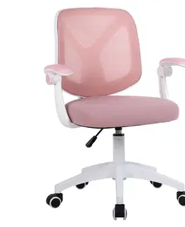 Kancelárske stoličky KONDELA Solari kancelárska stolička ružová / biela