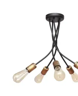 Svietidlá  Luster na tyči HARVARD 5xE27/15W/230V W-1026/5 BK+AB