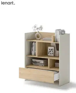 Nábytok Dig-net nábytok Regál Lenart BED CONCEPT BC-25 | kašmír / dub nagano
