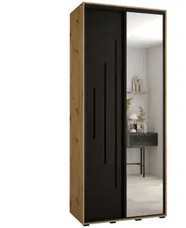Šatníkové skrine Skriňa 45 Canaris 13 120 artisan/čierna/čierna