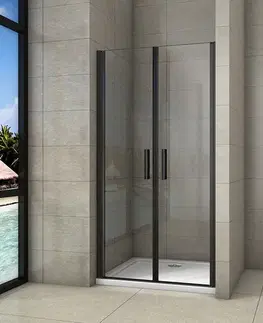 Sprchovacie kúty H K - Sprchové dvere dvojkrídlové BLACK SAFIR D2 80, 76-80 x 200 cm SE-BLACKSAFIRD280