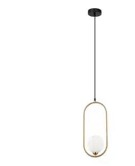 Svietidlá  PND-3965-1-BRO - Luster na lanku LUPUS 1xG9/25W/230V čierna/zlatá PND-3965-1-BRO