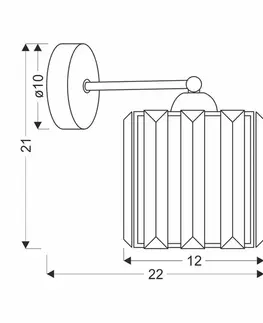 Nástenné svetlá Nástenná lampa Glassia Lamp čierna 1X40 E27 čierne tienidlo + číre kryštály