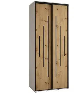 Šatníkové skrine Skriňa 45 Canaris 12 120 biela/artisan/čierna