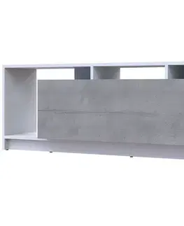 TV stolíky NABBI Ulfet U1 tv stolík biela / betón