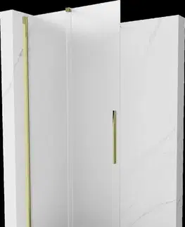 Sprchové dvere MEXEN/S - Velar Sprchová zástena posuvná Walk-in 110 x 200, dekor 8 mm, zlato 871-110-000-33-50