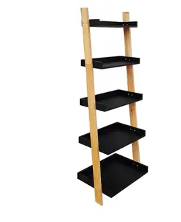 Kúpeľňový nábytok Set poličky a nosníkov Naturel Home čierna/orech mat 53,5x170x40 cm HOMEP5C HOMEP5C