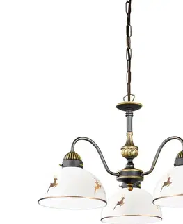 Svietidlá Kolarz 731.83.150 - Luster na reťazi NONNA 3xE27/75W/230V jelení, ružové zlato 731.83.150