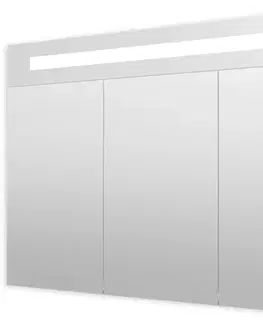 Kúpeľňové zrkadlá Naturel - Zrkadlová skriňa 120 cm s LED osvetlením, 3 dvere, zásvuka + vypínač, IP44 GALZS120LED GALZS120LED