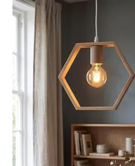 Svietidlá  B.V.  - LED drevený luster na lane 1xE27/9W/230V 2200K borovica B10303HB5